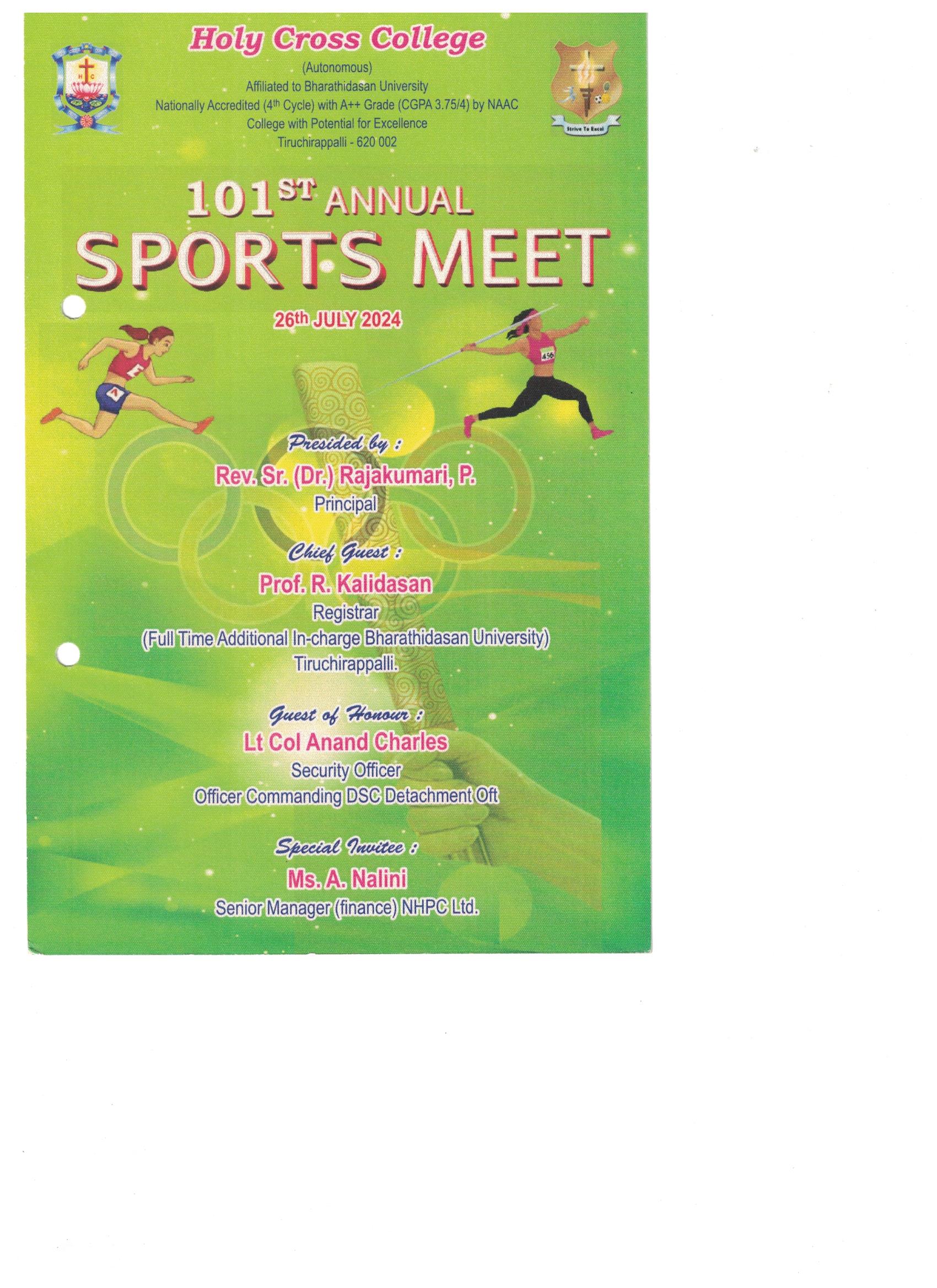 101st Sports Day Invite